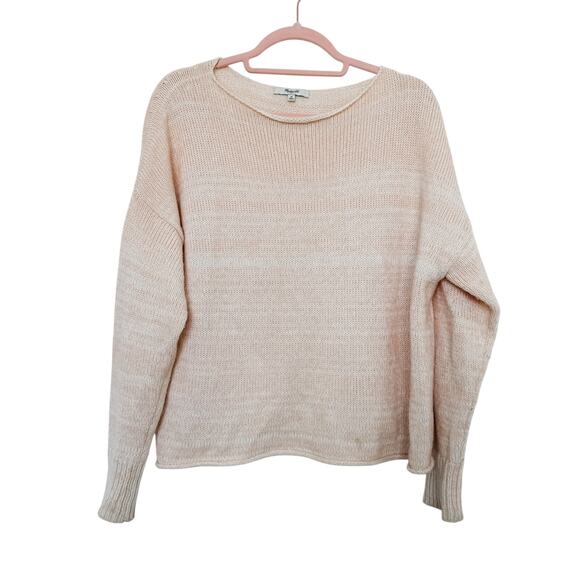 Madewell Sweater‎ Womens Medium Threadmix Boatneck Knit Wool Blend Preppy Cozy - Picture 1 of 6
